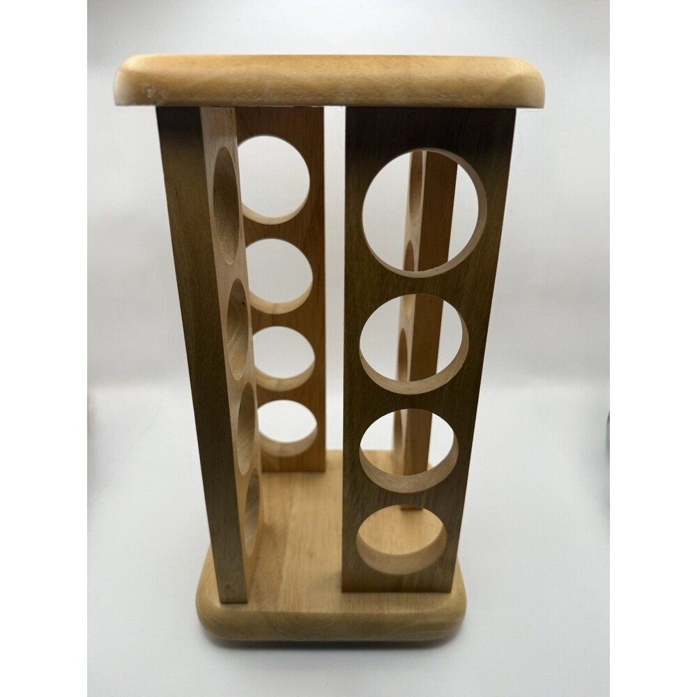 Kamenstein Wooden Rotating Spice Rack Carousel Countertop Organizer No Jars